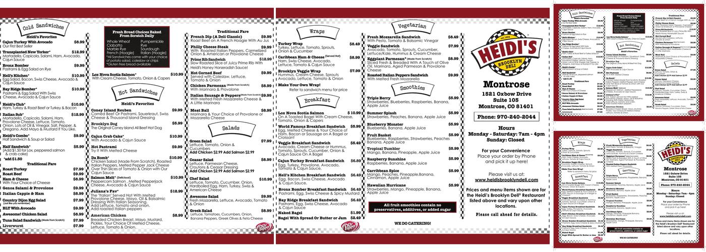 Heidi's Brooklyn Deli - Montrose Menu