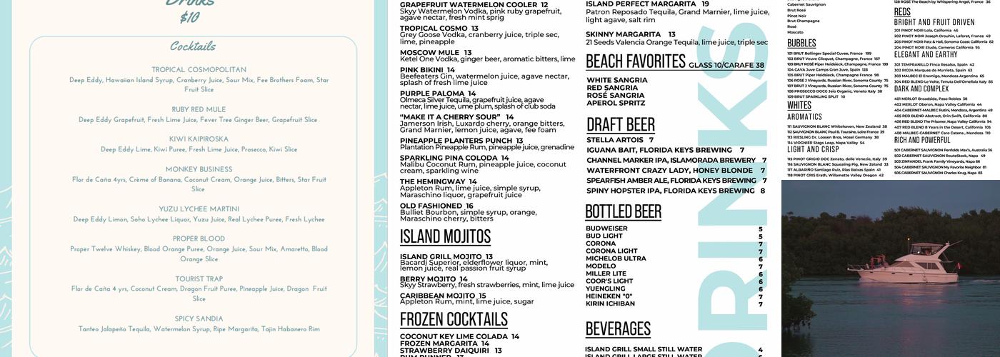 Island Grill Menu