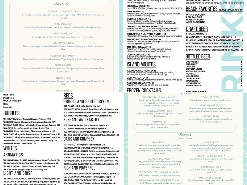 Island Grill Menu