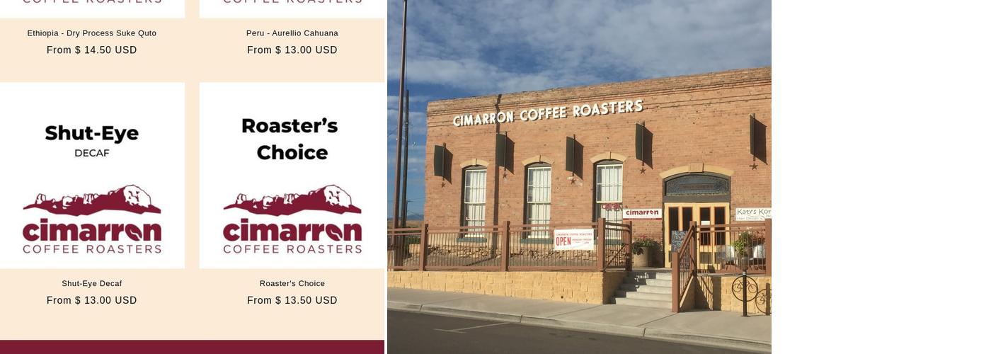 Cimarron Coffee Roasters Menu