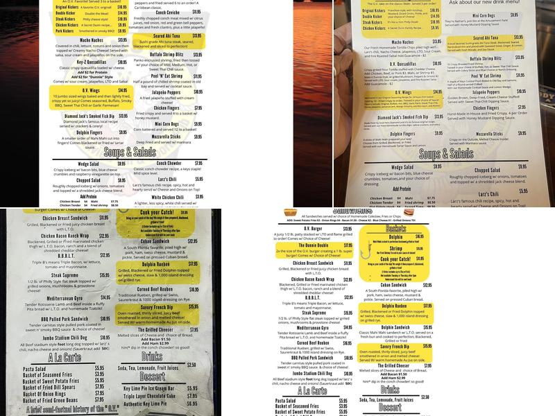 The Oceanview Inn & Sports Pub Menu