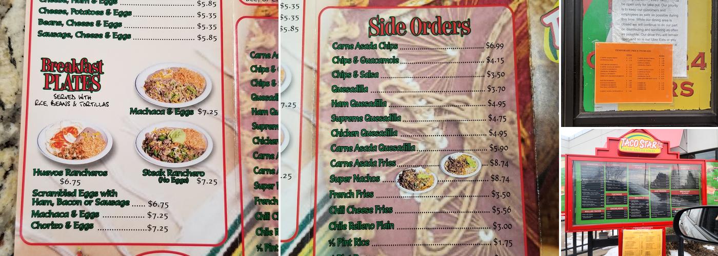 Taco Star Menu