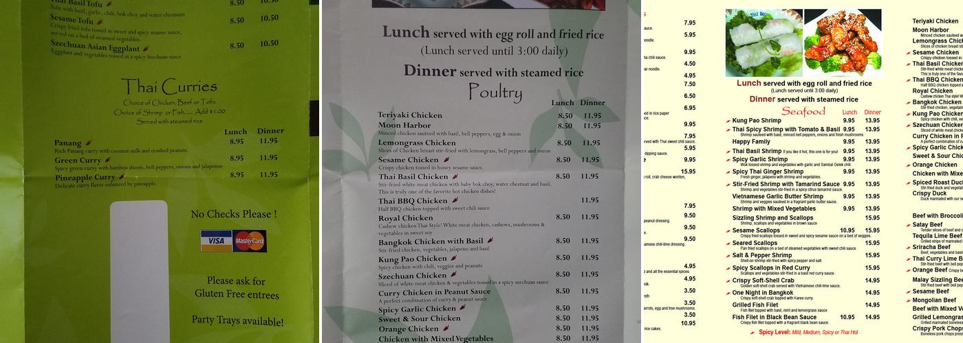 Thai Basil Restaurant Menu