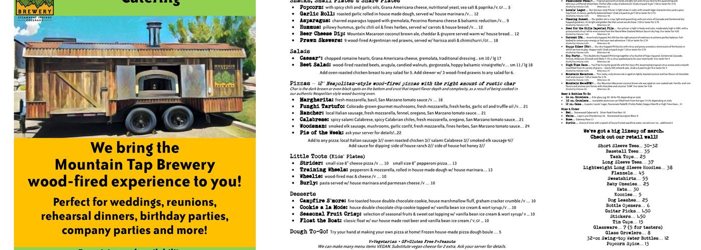 Mountain Tap Brewery Menu