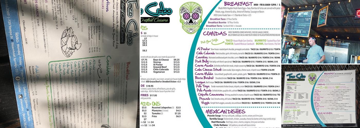 Taco Cabo Menu