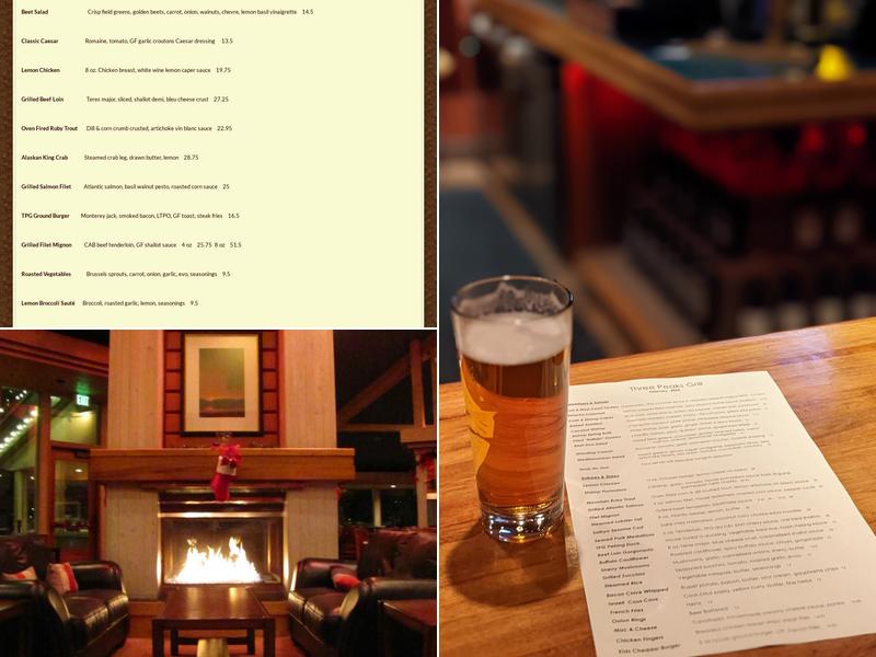 Three Peaks Grill Menu
