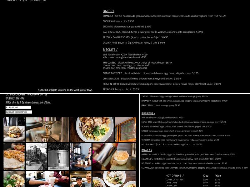 Lil' House Country Biscuits & Coffee Menu