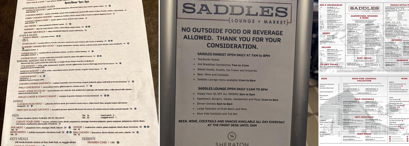 Saddles Menu