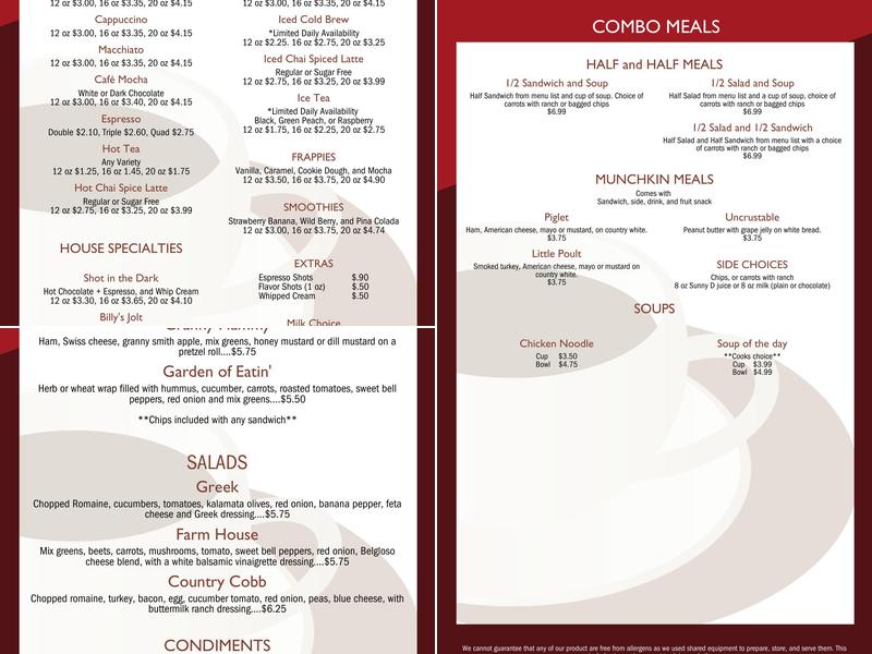 Common Grounds Menu