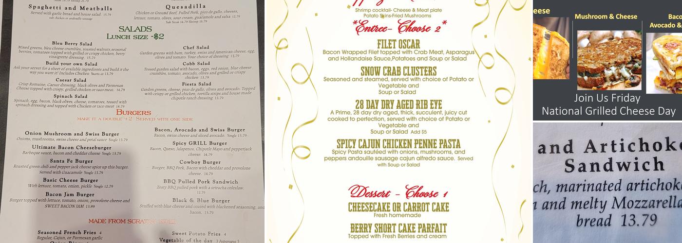 The Grill at River City Restaurant Menu