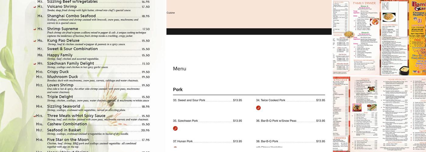 Bamboo Garden Restaurant Menu