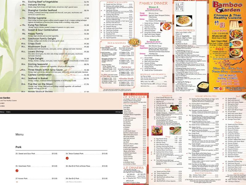 Bamboo Garden Restaurant Menu