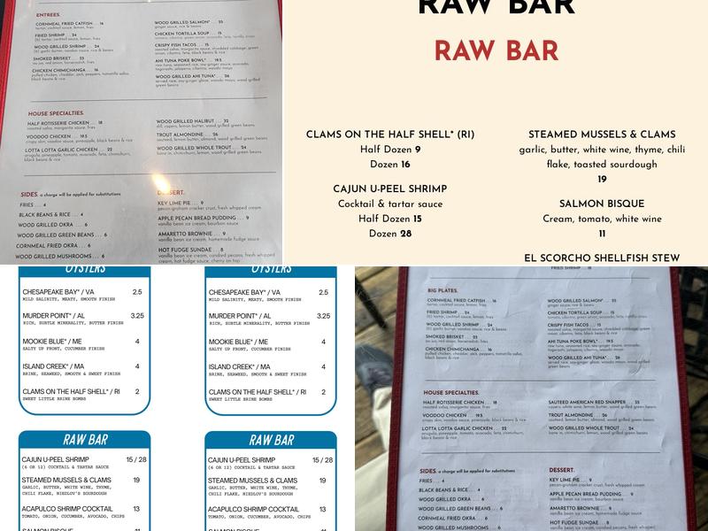 Boathouse Rotisserie & Raw Bar Menu