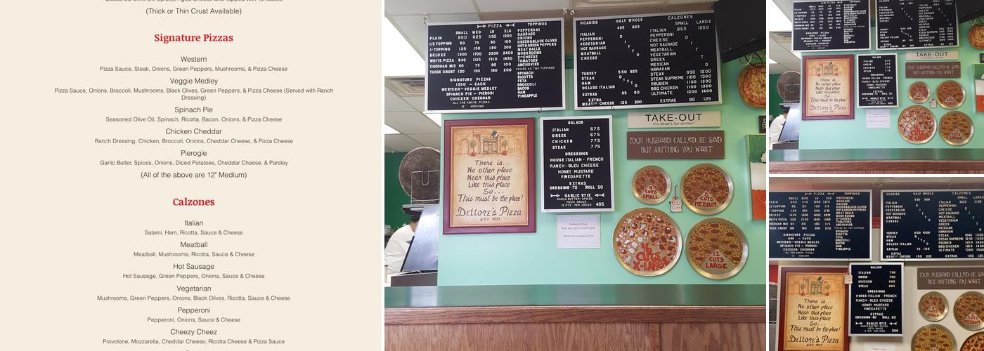 Dettore's Pizza Menu