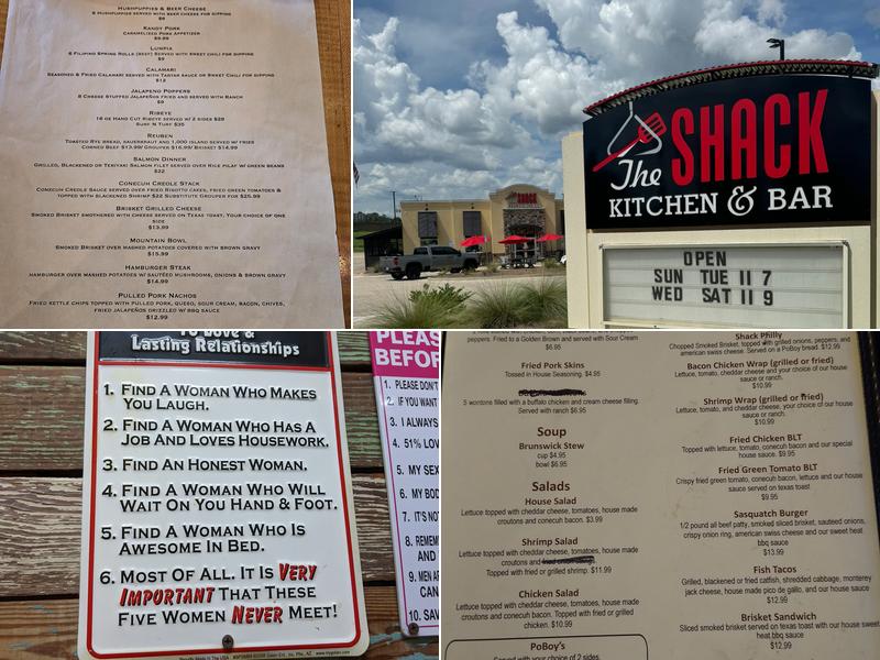 The Shack Menu