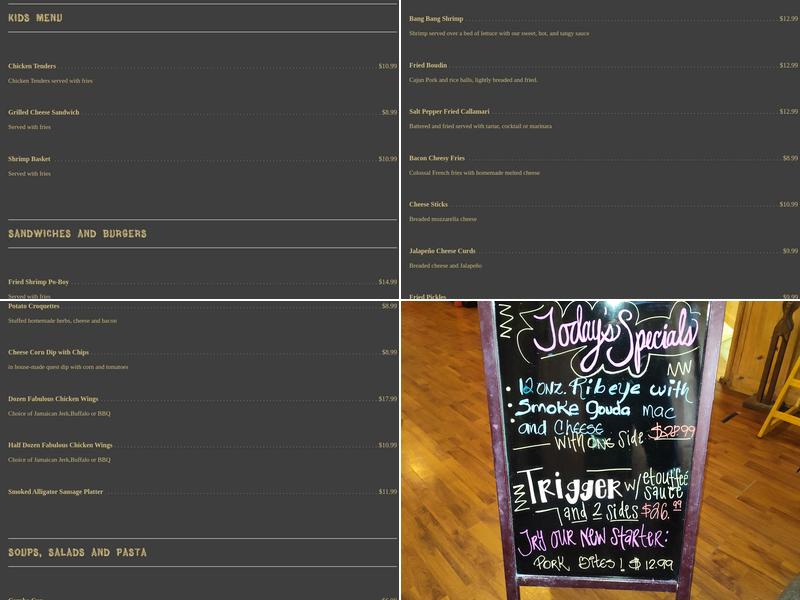 Buckboard Restaurant Menu