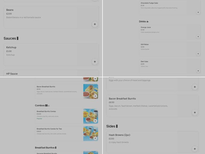 The Beach Café Menu