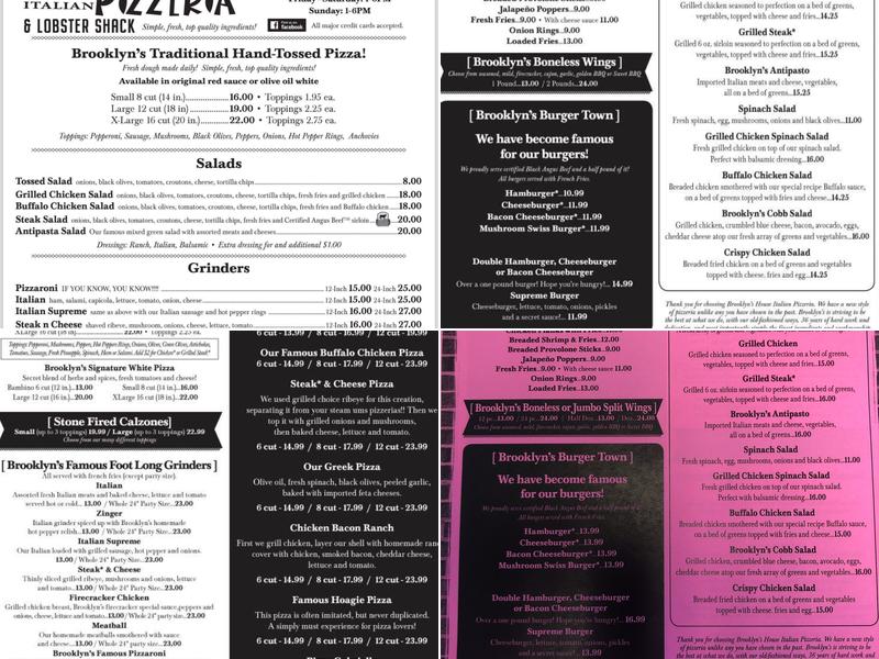 Brooklyn's House Italian Pizzeria Menu
