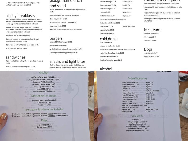 Cafe on the Pier Menu