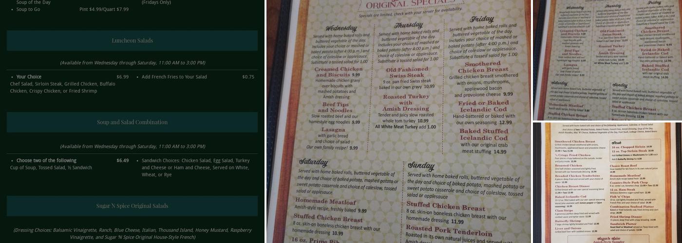 Sugar N’ Spice Menu