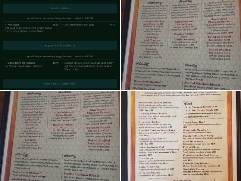 Sugar N’ Spice Menu