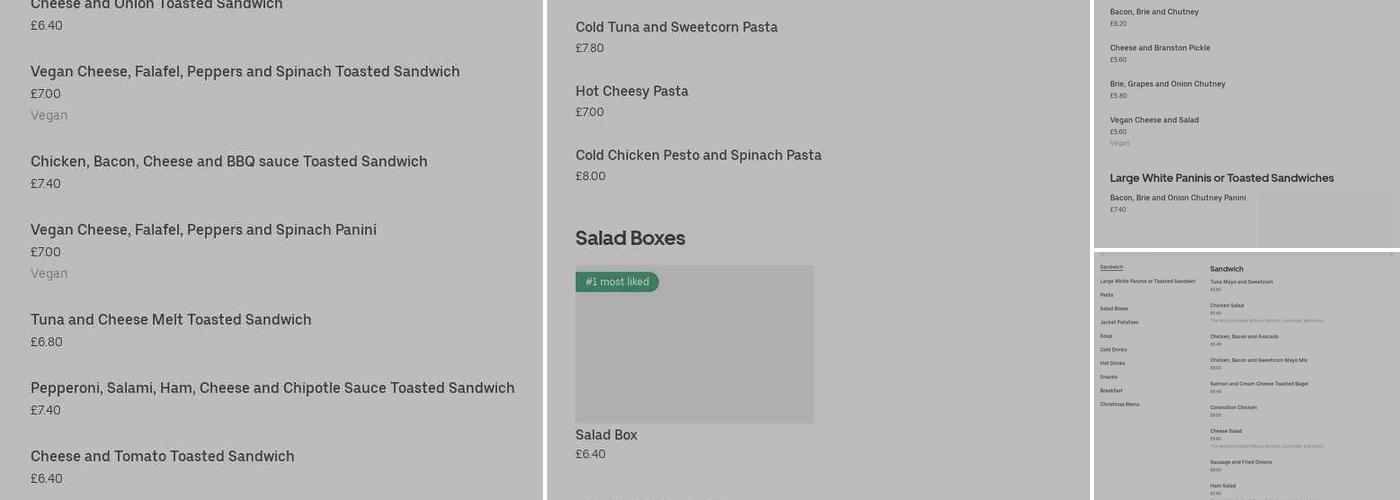 The Pit Stop Cafe Menu