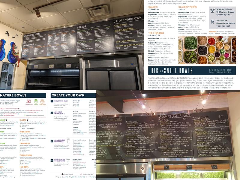 Roots Natural Kitchen Menu