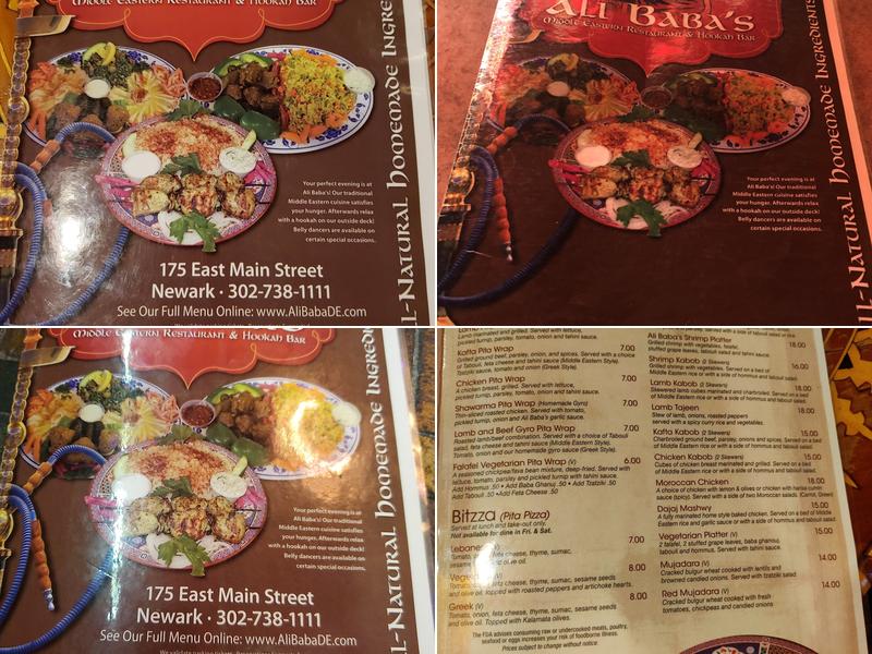 Ali Baba Mid Eastern Restaurant Menu