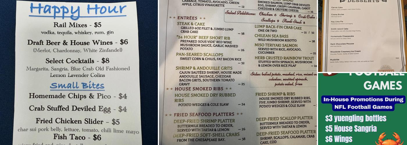Blue Crab Grill Menu