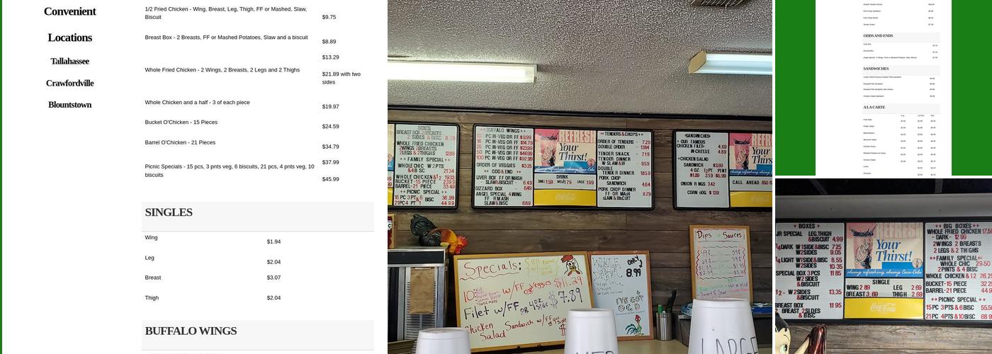 Lindy's Chicken Menu