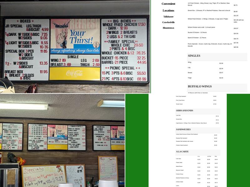 Lindy's Chicken Menu