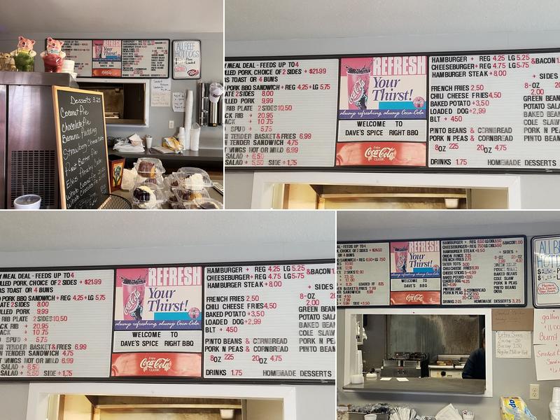 Dave's Spiced Right Bbq Menu