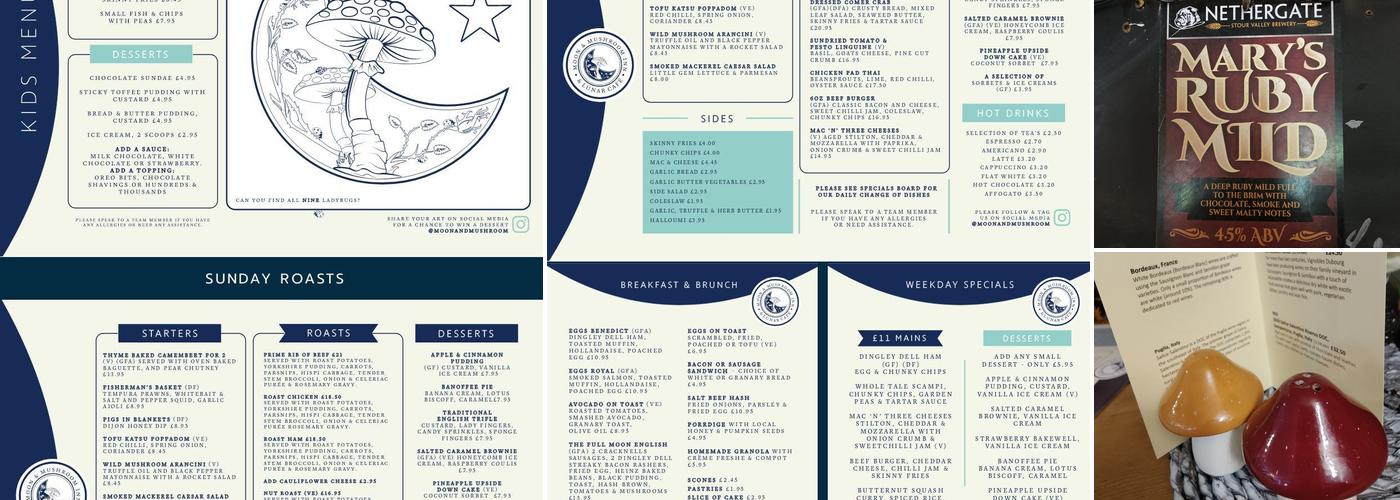 The Moon & Mushroom Inn Menu