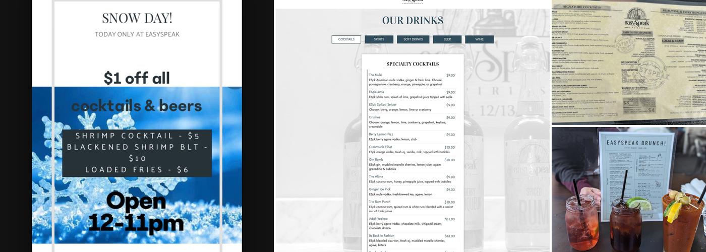 Easy Speak Spirits Menu