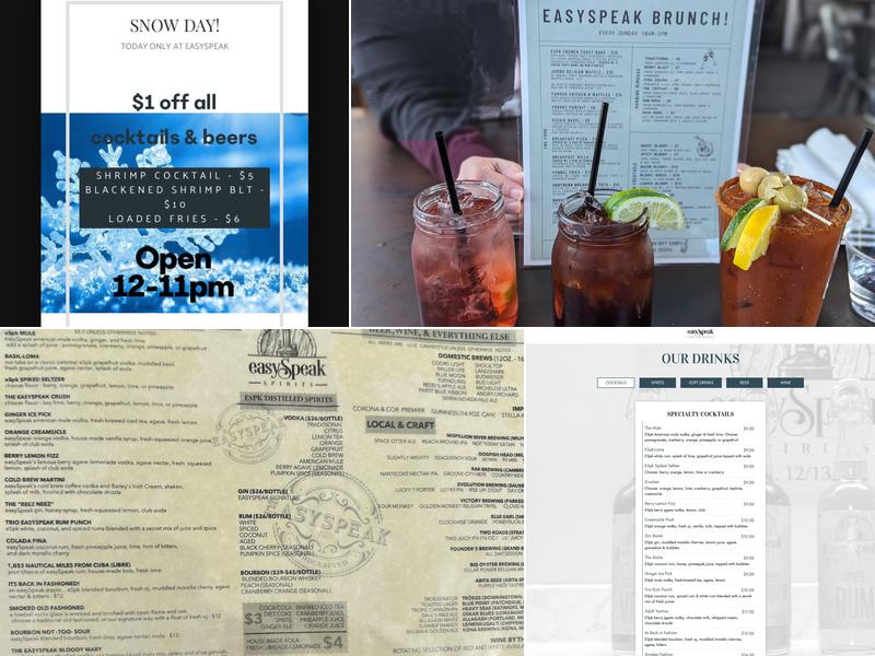 Easy Speak Spirits Menu