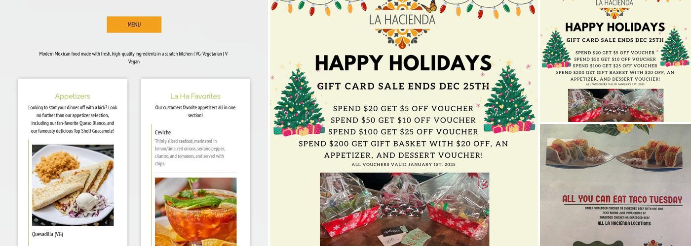 La Hacienda Milford Restaurant Menu