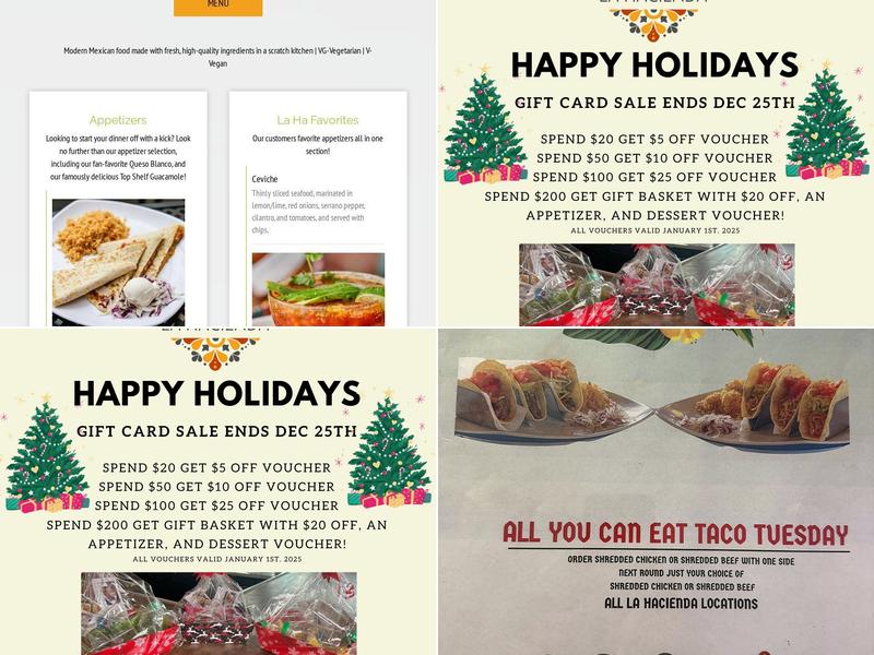 La Hacienda Milford Restaurant Menu