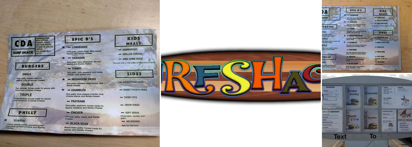 The Surf Shack Menu