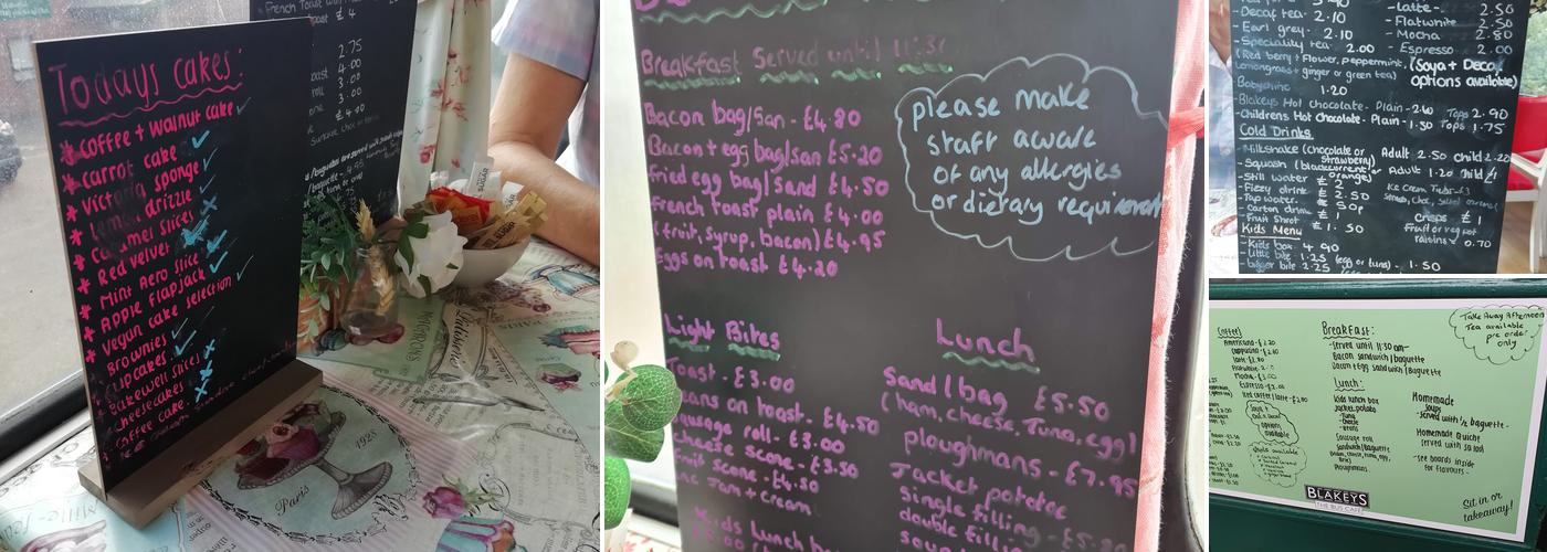 Blakeys - The Bus Café Menu