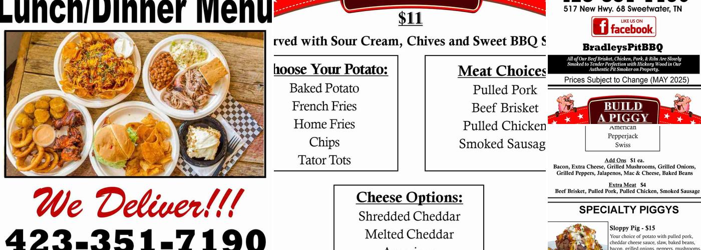 Bradley's Pit BBQ & Grill Menu