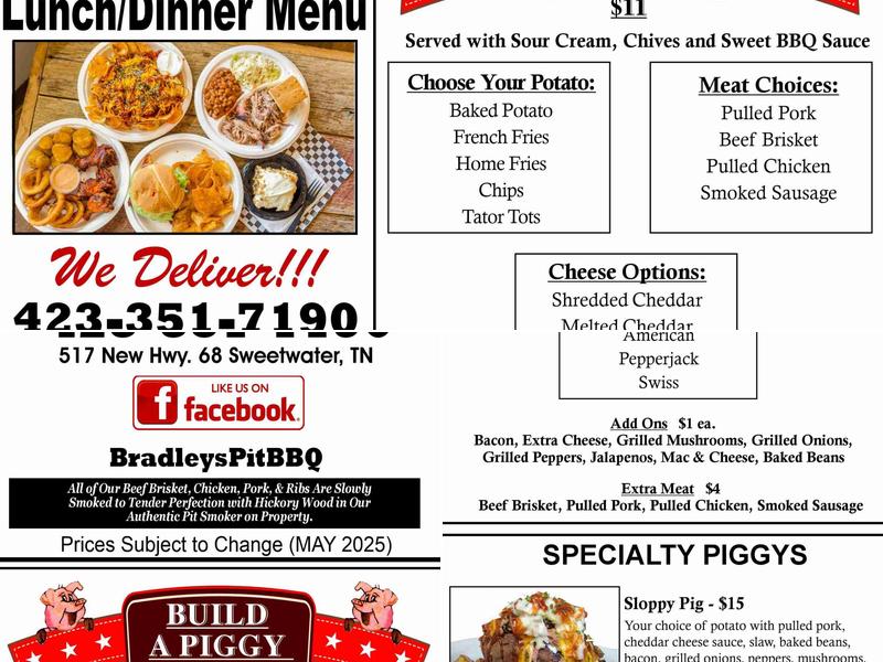 Bradley's Pit BBQ & Grill Menu