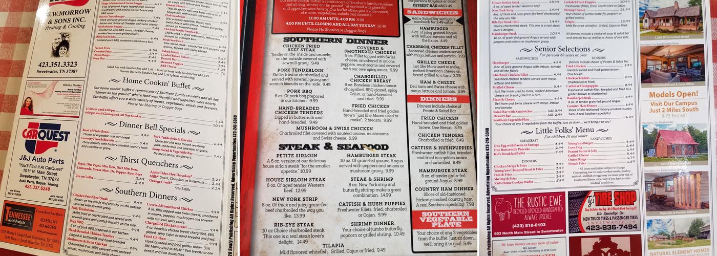 Dinner Bell Menu