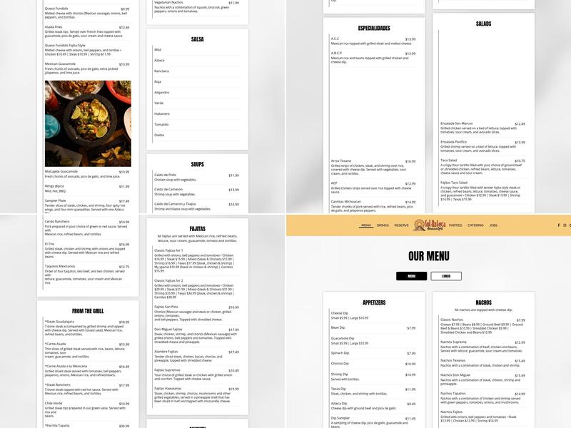 Sol Azteca Mexican Grill Menu