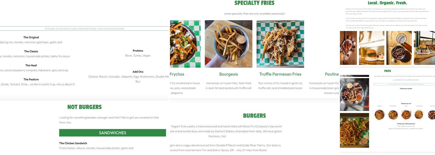 Boise Fry Company Menu