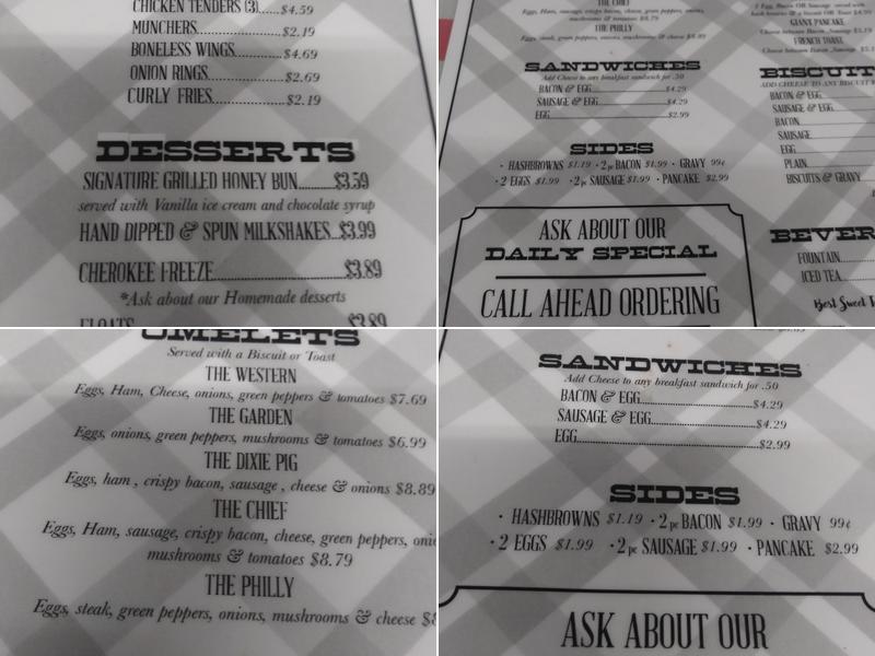 Greenback Diner Menu