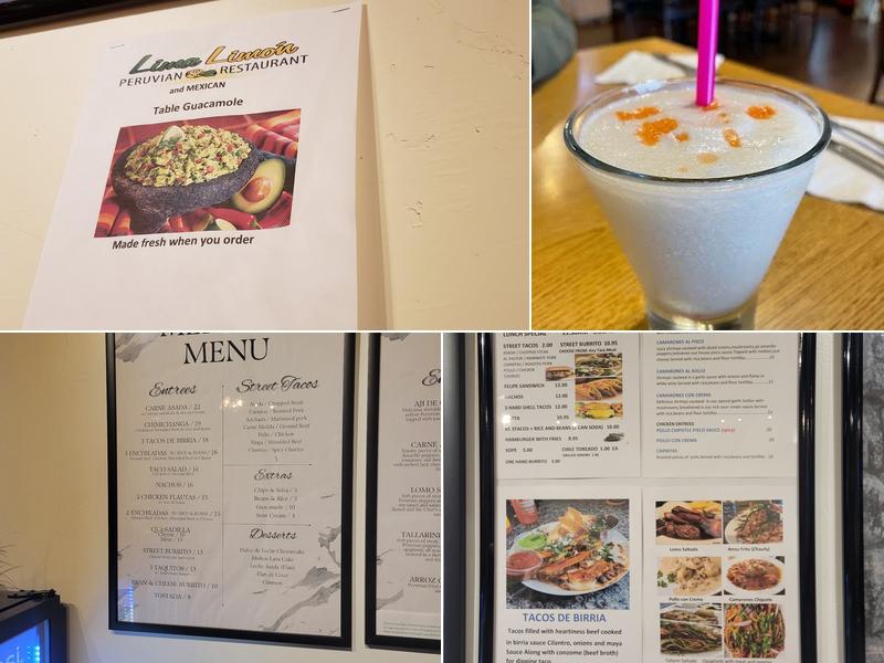Lima Limon Peruvian Menu