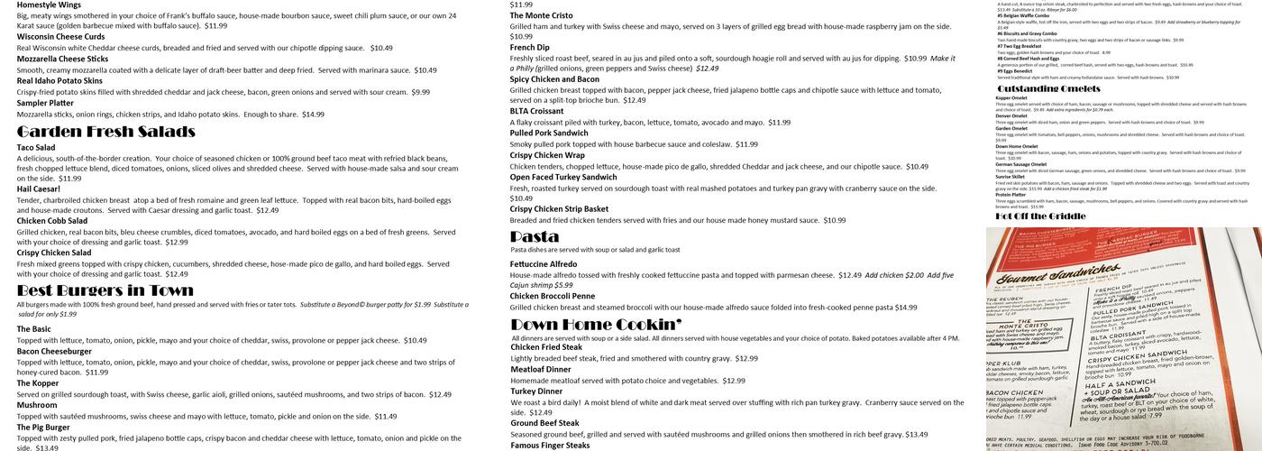 Kopper Kitchen Menu