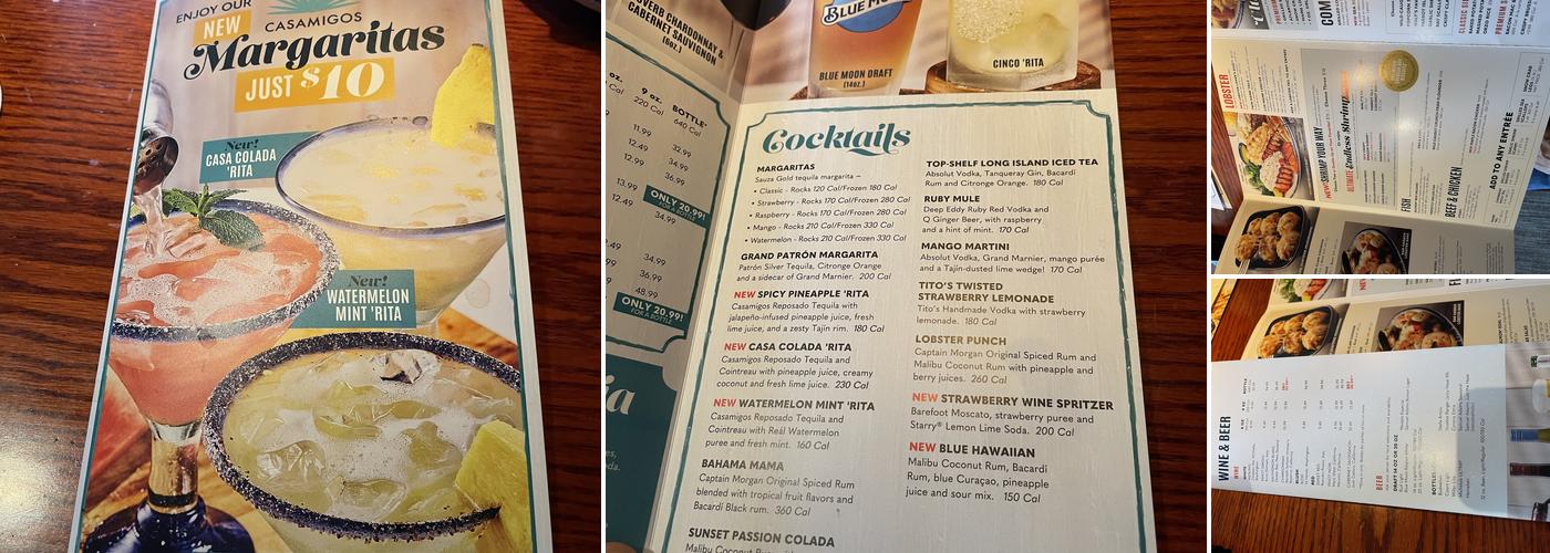 Red Lobster Menu