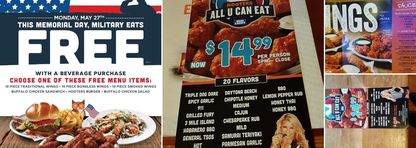 Hooters Menu