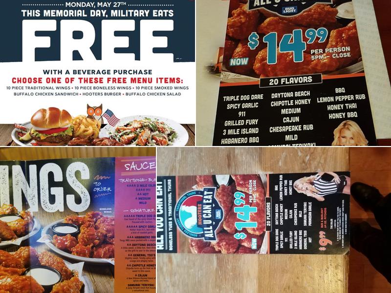 Hooters Menu